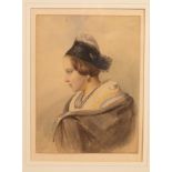 Jules Laurens (1825-1901)/Portrait of a Young Lady/half-length,