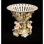 A Sitzendorf late 19th Century porcelain table centre bowl,