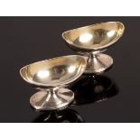 A pair of George III oval silver salts, John Emes, London 1902,