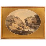 Charles Fox (1749-1818)/Hole in the Rock/on ye banks of the river Lyd in Devonshire/signed,