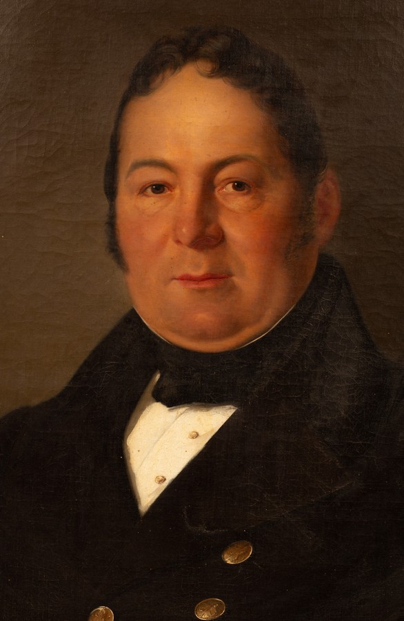 Friedrich Wilhelm Huhn (1821-?)/Portrait of a Gentleman/half-length,