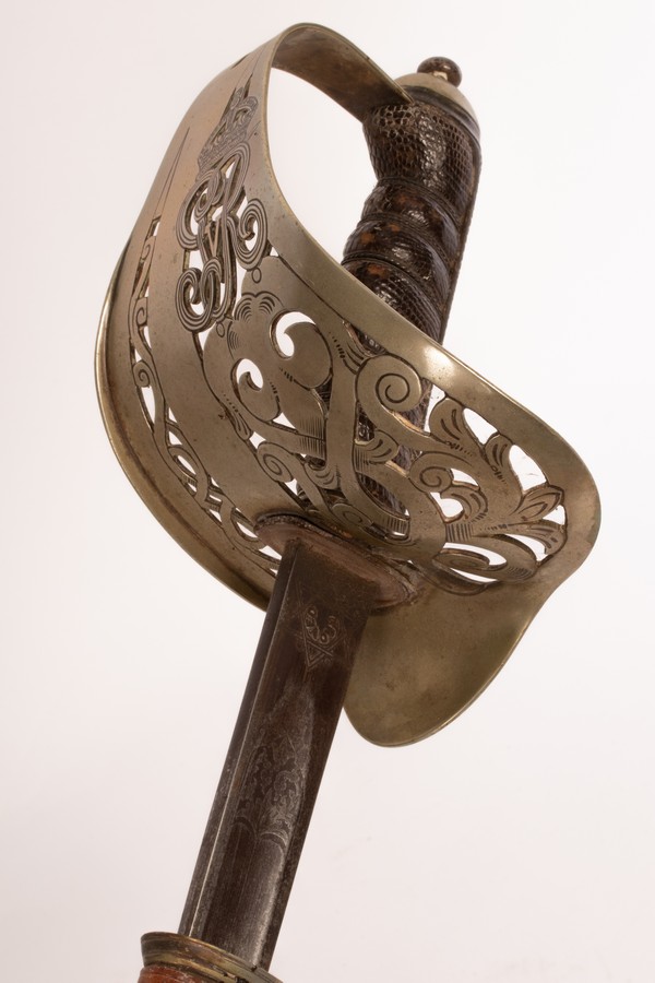 A George V ceremonial dress sword with leather scabbard CONDITION REPORT: Condition - Image 3 of 8
