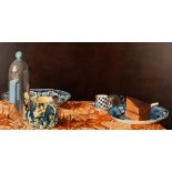 Tom Elliott (born 1965)/Still Life of Delft and Coffee Pot/monogrammed and dated '98/oil on board,
