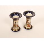 A pair of Japanese miniature Satsuma vases, Meiji period,