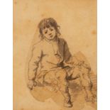 Circle of George Morland/A Sad Boy/pen and grey wash, 10cm x 8.
