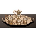 A five-piece silver tea service, Elkington & Co.