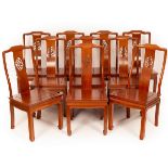 A set of ten Chinese dining chairs,