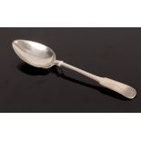 A George III fiddle pattern silver tablespoon, Heron, Greenock, 1812 Edinburgh hallmark,