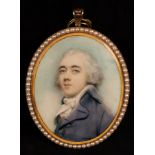 Andrew Plimer (1763-1837)/Portrait Miniature of George Smith MP (1765-1836)/wearing a blue coat and