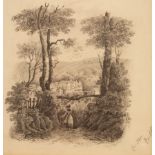 English School, circa 1830/Village of Preston, near Brighton/dated 1830/pencil, 19.5cm x 19.