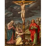 Flemish School/The Crucifixion/oil on copper, 23.