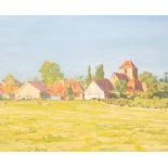 Francis Hewlett (1930-2012)/French Village Landscape/inscribed and dated verso Ussel,