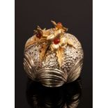 Christopher Lawrence, a silver and parcel gilt pomander, impressed marks for London 1985 and no.