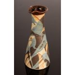 Aller Pottery, stoneware jug, blue and brown glazes, impressed mark, 27cm high,