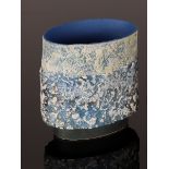 Philip Evans (born 1959), small blue and white oval pot, signed to base, 8.