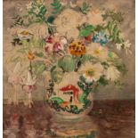 Margaret Fisher Prout (1875-1963)/Flowers in Painted Cup/artist's label verso/mixed media, 30.