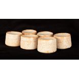 Kato Kiyokage, set of six Kumidashi teacups, white glaze, 8cm diameter, 5.