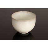 Rupert Spira (born 1960), small stoneware bowl, white glaze with iron speckle, impressed seal mark,