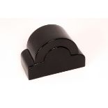Ettore Sottsass (1917-2007), black ceramic lidded box, model Y-26, designed in 1969, signed to base,