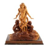 Ian Norbury (born 1948)/The White Goddess/limewood and walnut/Provenance: purchased from Betty