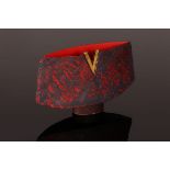 Philip Evans (born 1959), wide stoneware vessel with textured surface, red glaze with gold detail,