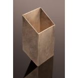 Mary Ann Simmons (Contemporary) A Britannia standard silver box of geometric cut cube form,