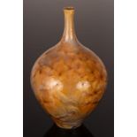 Derek Clarkson (1928-2013), ochre crystalline vase, impressed mark to base,