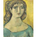 Mary Audsley (1919-2008)/Girl in Blue/signed upper right/oil on canvas,