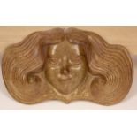 V Proctor/A mask head wall mount, Girl with Waves, impressed and dated 1982,