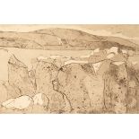 Leslie Duxbury (1921-2001)/Rocky Outcrop/etching, plate size 11.25cm x 17.