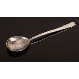 An Arts & Crafts style silver slip top spoon by Phillip and Angela Lowery of the Taena community,
