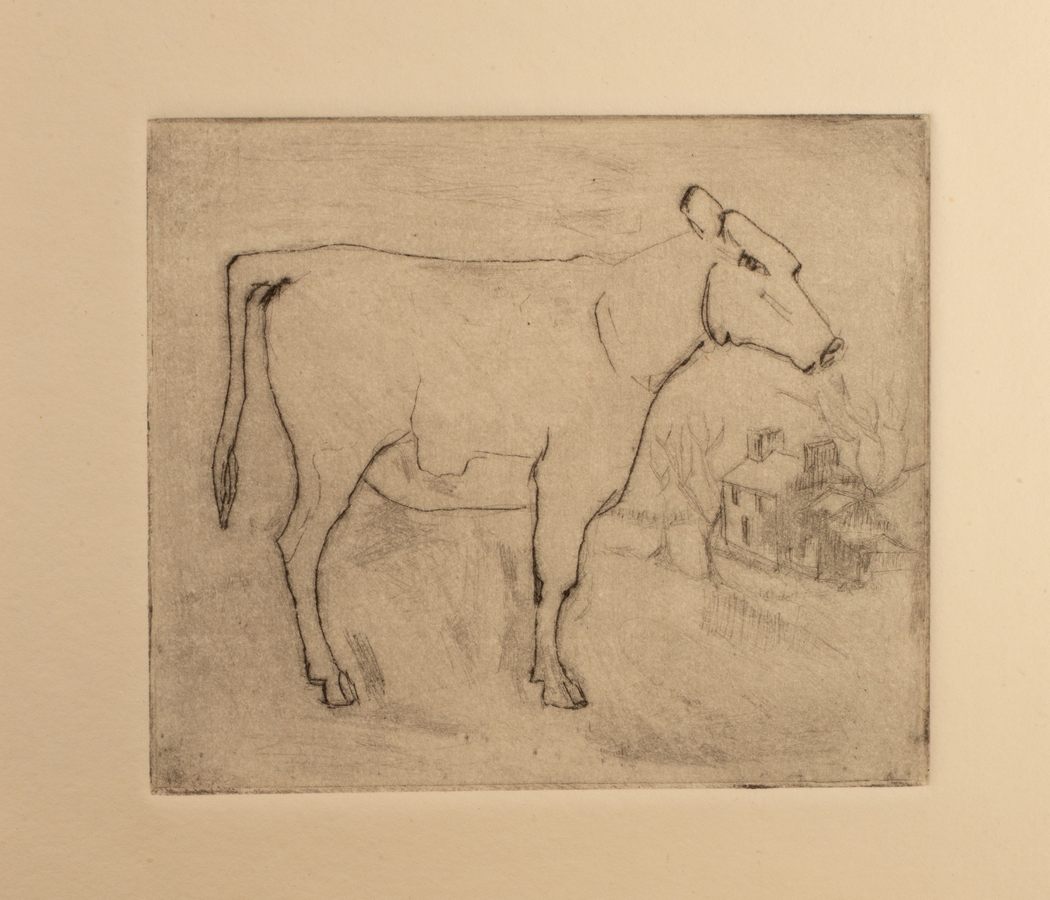 Leslie Duxbury (1921-2001)/Calf/etching, plate size 7.5cm x 8.