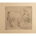 Leslie Duxbury (1921-2001)/Calf/etching, plate size 7.5cm x 8.