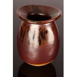 John Leach (1939-2021), oval stoneware vessel with wide rim,