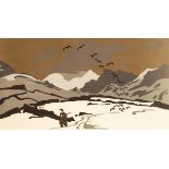 Sir John Kyffin Williams OBE RA (1918-2006)/Pontlyfni in Snow/signed and numbered in pencil
