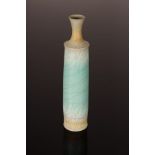 David White (1934-2011), porcelain bottle vase, pale blue crackled glaze, stamp to base,