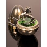 Stuart Devlin (1931-2018), a silver and silver gilt surprise egg,