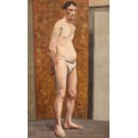 Bernard Kay (1927-2001)/Male Nude/inscribed on edge of canvas Bernard Kay/oil on canvas,