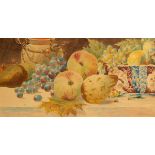 Cattermole Cathrey (19th Century)/Still Life/Japanese Bowl with Grapes and Pears/signed