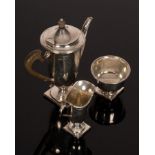 An Edwardian three-piece silver coffee set, Lee & Wigfull, Sheffield 1910,