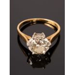 A diamond solitaire ring, the claw set stone of approximately 2.