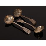 A pair of fiddle pattern silver ladles, HH,