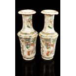 A pair of 19th Century famille verte vases,