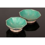 Two famille rose bowls, late Qing dynasty, with floral decoration,