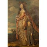 Flemish School/Portrait of a Mother and Child/full-length,