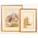 Florence Dawson/Oast House at Southborough/signed/watercolour, 36.5cm x 26.