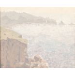 Peter Williams (20th Century)/Cornish Headland/initialled lower left/oil on canvas board, 22cm x 25.