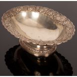 An Indian white metal oval fruit bowl,