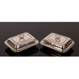 A pair of George III silver entrée dishes and covers, Robert Garrard, London 1805,