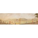 Bavarian School, circa 1800/An Extensive Landscape with Haymakers/watercolour over etched line, 20.